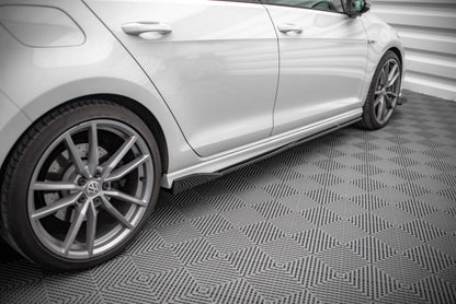 Seitenschweller Ansatz (Paar) V.2 passend für VW Golf R / R-Line Mk7 schwarz Hochglanz