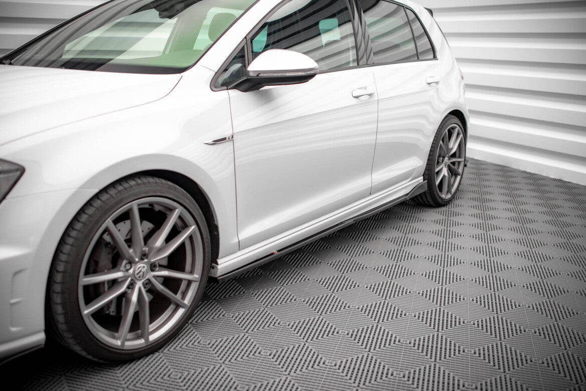 Seitenschweller Ansatz (Paar) V.2 passend für VW Golf R / R-Line Mk7 schwarz Hochglanz