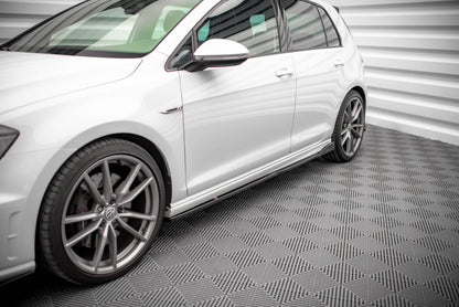 Seitenschweller Ansatz (Paar) V.2 passend für VW Golf R / R-Line Mk7 schwarz Hochglanz