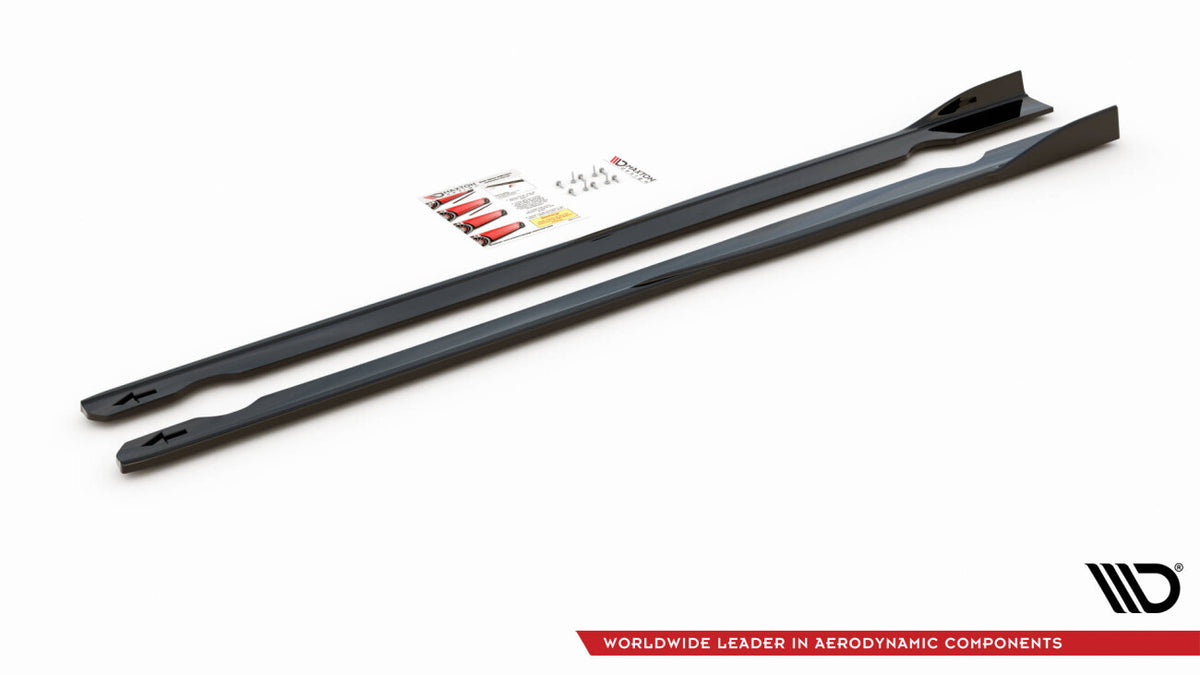 Seitenschweller Ansatz (Paar) V.2 passend für VW Golf R / R-Line Mk7 schwarz Hochglanz