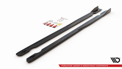 Seitenschweller Ansatz (Paar) V.2 passend für VW Golf R / R-Line Mk7 schwarz Hochglanz