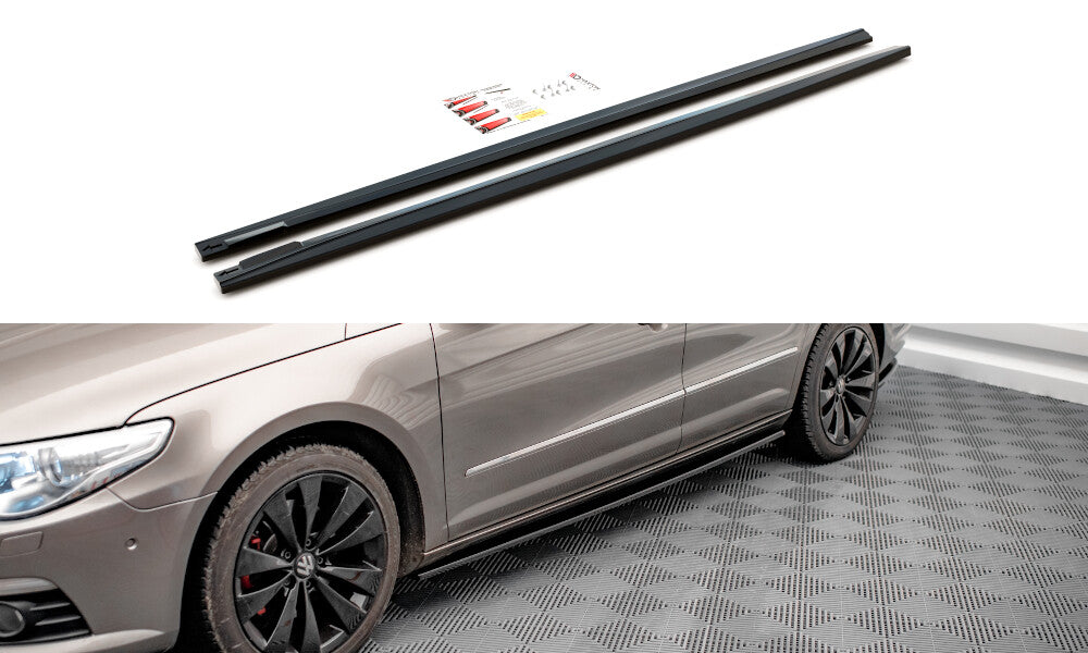 Seitenschweller Ansatz (Paar) V.2 passend für VW Passat CC schwarz Hochglanz
