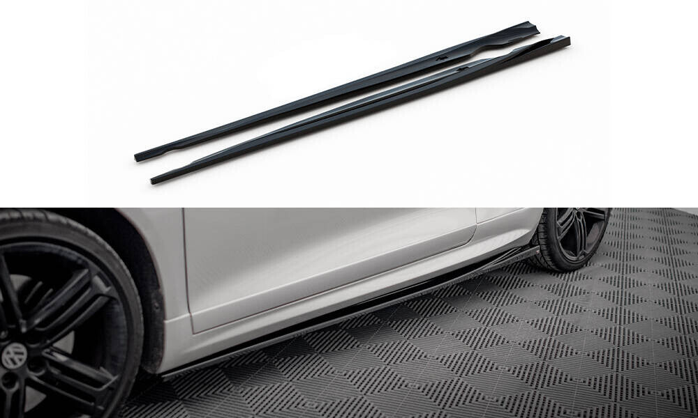 Seitenschweller Ansatz (Paar) V.2 passend für VW Scirocco R Mk3 schwarz Hochglanz