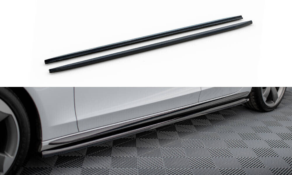 Seitenschweller Ansatz (Paar) V.3 passend für Audi A4 / A4 S-Line / S4 B8 schwarz Hochglanz