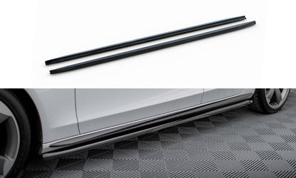 Seitenschweller Ansatz (Paar) V.3 passend für Audi A4 / A4 S-Line / S4 B8 schwarz Hochglanz