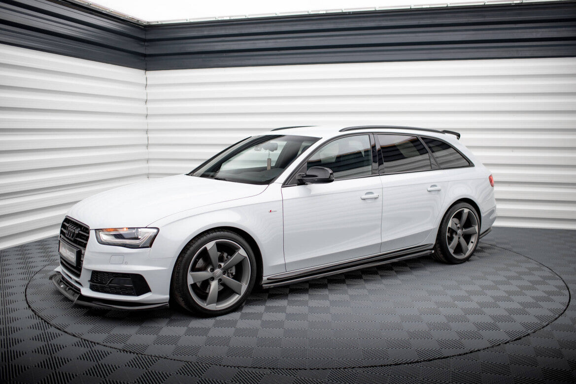Seitenschweller Ansatz (Paar) V.3 passend für Audi A4 / A4 S-Line / S4 B8 schwarz Hochglanz