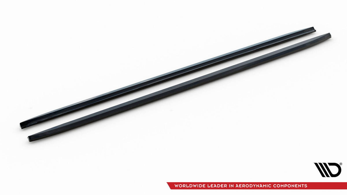 Seitenschweller Ansatz (Paar) V.3 passend für Audi A4 / A4 S-Line / S4 B8 schwarz Hochglanz