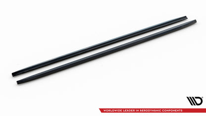 Seitenschweller Ansatz (Paar) V.3 passend für Audi A4 / A4 S-Line / S4 B8 schwarz Hochglanz