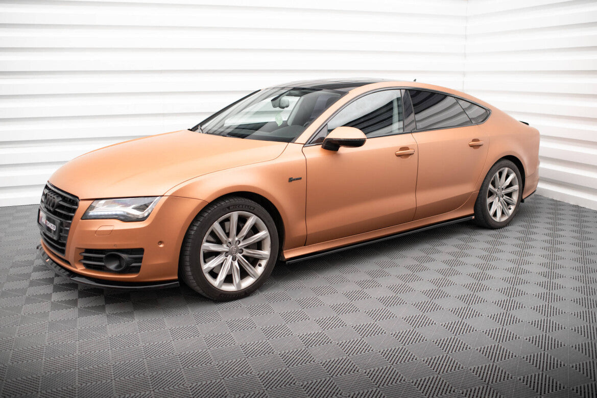 Seitenschweller Ansatz (Paar) V.3 passend für Audi A7 S-Line / S7 C7 schwarz Hochglanz