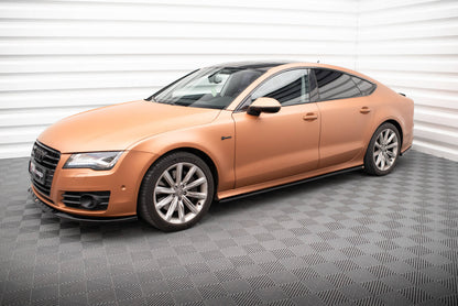 Seitenschweller Ansatz (Paar) V.3 passend für Audi A7 S-Line / S7 C7 schwarz Hochglanz