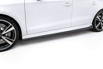 Seitenschweller Ansatz (Paar) V.3 passend für Audi RS3 Limousine 8V FL schwarz Hochglanz