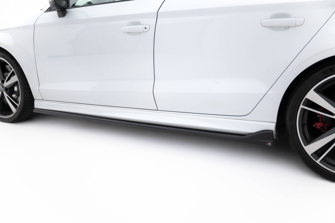 Seitenschweller Ansatz (Paar) V.3 passend für Audi RS3 Limousine 8V FL schwarz Hochglanz