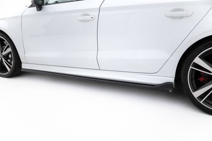 Seitenschweller Ansatz (Paar) V.3 passend für Audi RS3 Limousine 8V FL schwarz Hochglanz