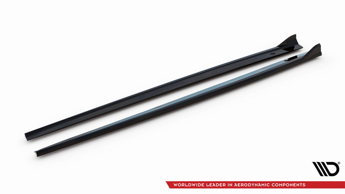 Seitenschweller Ansatz (Paar) V.3 passend für Audi RS3 Limousine 8V FL schwarz Hochglanz