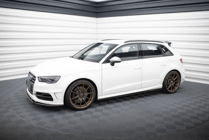 Seitenschweller Ansatz (Paar) V.3 passend für Audi S3 / A3 S-Line Sportback 8V / 8V FL schwarz Hochglanz