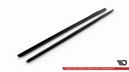 Seitenschweller Ansatz (Paar) V.3 passend für Audi S3 / A3 S-Line Sportback 8V / 8V FL schwarz Hochglanz