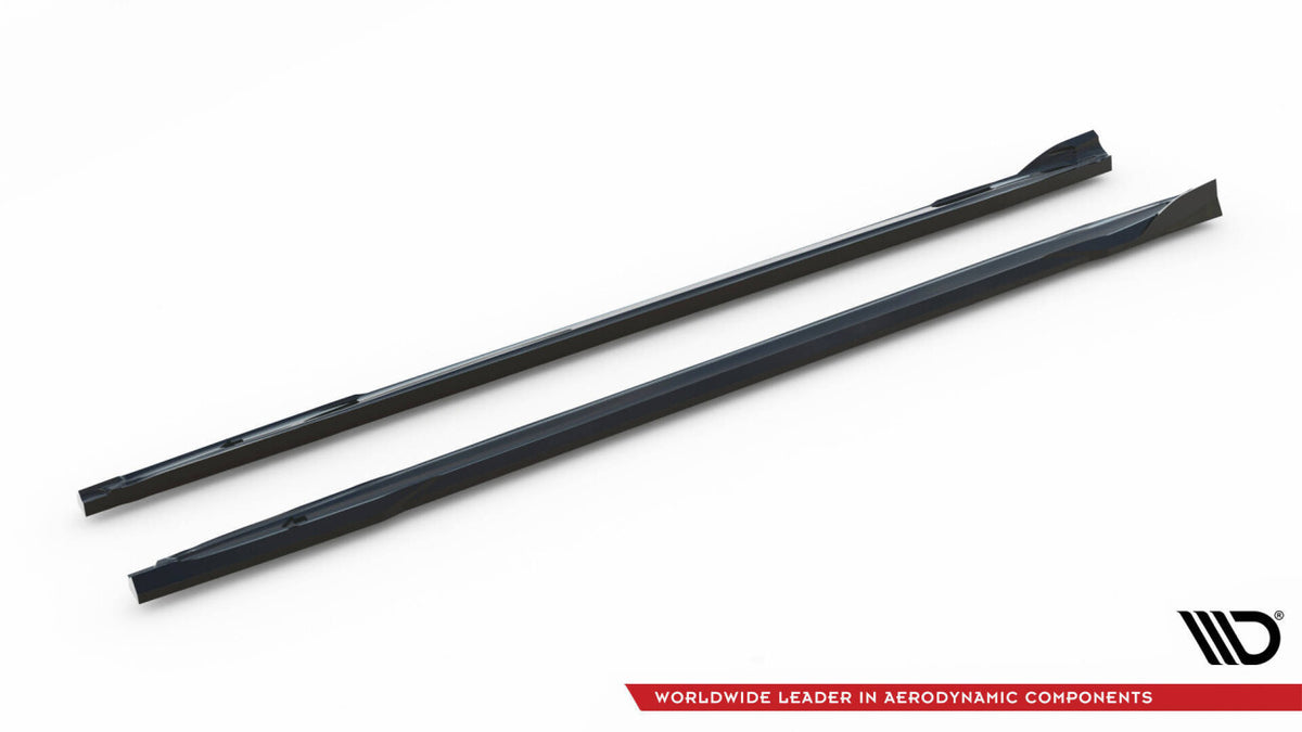 Seitenschweller Ansatz (Paar) V.3 passend für Audi S3 / A3 S-Line Sportback / Limo 8Y / 8Y FL schwarz Hochglanz