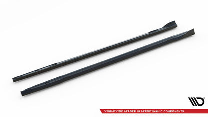Seitenschweller Ansatz (Paar) V.3 passend für Audi S3 / A3 S-Line Sportback / Limo 8Y / 8Y FL schwarz Hochglanz