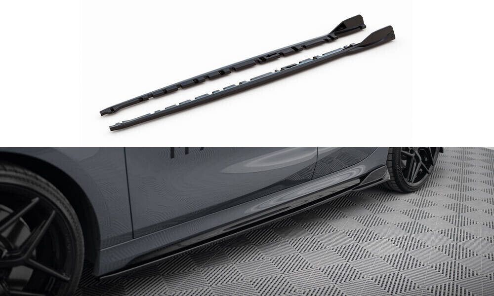 Seitenschweller Ansatz (Paar) V.3 passend für BMW 1er M-Paket/ M135i / 128ti F40 schwarz Hochglanz