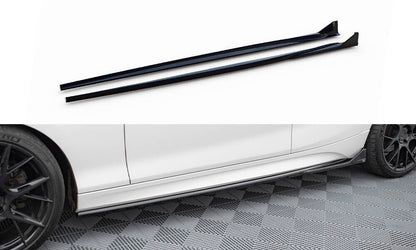Seitenschweller Ansatz (Paar) V.3 passend für BMW 1er M-Paket / M140i F20 FL schwarz Hochglanz