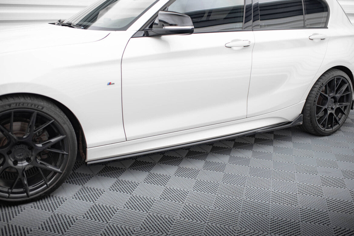 Seitenschweller Ansatz (Paar) V.3 passend für BMW 1er M-Paket / M140i F20 FL schwarz Hochglanz
