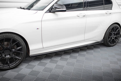 Seitenschweller Ansatz (Paar) V.3 passend für BMW 1er M-Paket / M140i F20 FL schwarz Hochglanz