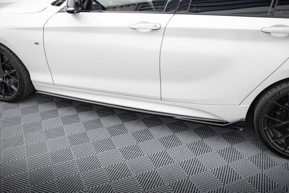 Seitenschweller Ansatz (Paar) V.3 passend für BMW 1er M-Paket / M140i F20 FL schwarz Hochglanz