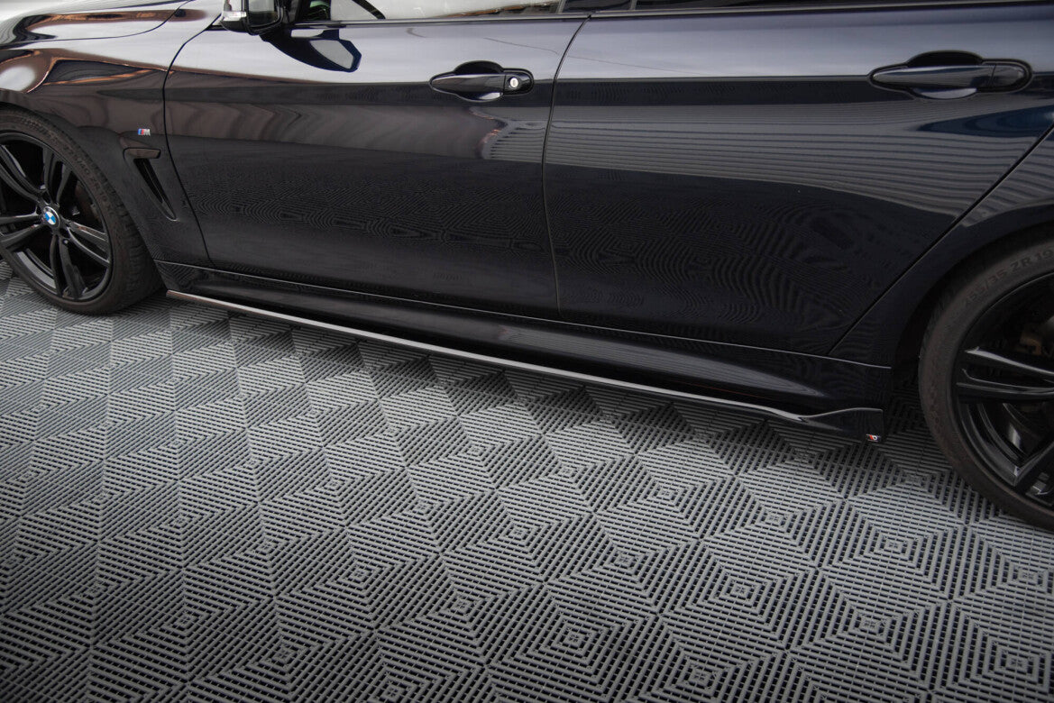 Seitenschweller Ansatz (Paar) V.3 passend für BMW 4er Coupe / Gran Coupe / Cabrio M-Paket F32 / F36 / F33 schwarz Hochglanz