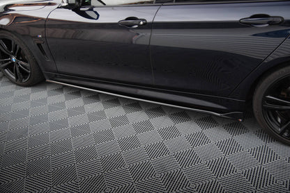 Seitenschweller Ansatz (Paar) V.3 passend für BMW 4er Coupe / Gran Coupe / Cabrio M-Paket F32 / F36 / F33 schwarz Hochglanz