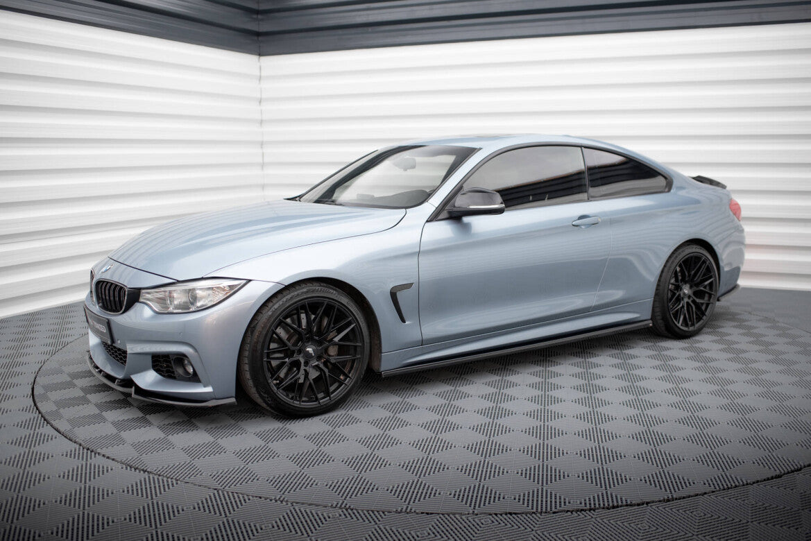 Seitenschweller Ansatz (Paar) V.3 passend für BMW 4er Coupe / Gran Coupe / Cabrio M-Paket F32 / F36 / F33 schwarz Hochglanz
