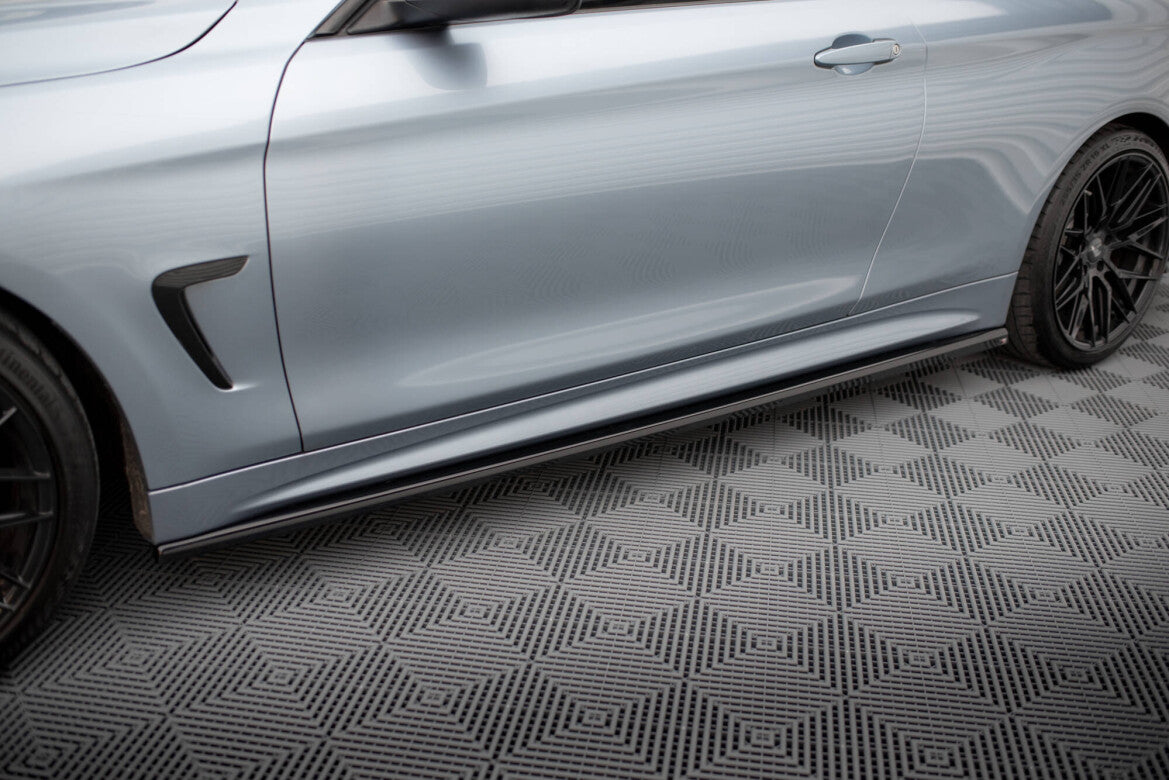 Seitenschweller Ansatz (Paar) V.3 passend für BMW 4er Coupe / Gran Coupe / Cabrio M-Paket F32 / F36 / F33 schwarz Hochglanz