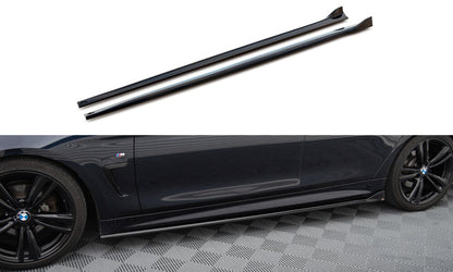 Seitenschweller Ansatz (Paar) V.3 passend für BMW 4er Coupe / Gran Coupe / Cabrio M-Paket F32 / F36 / F33 schwarz Hochglanz