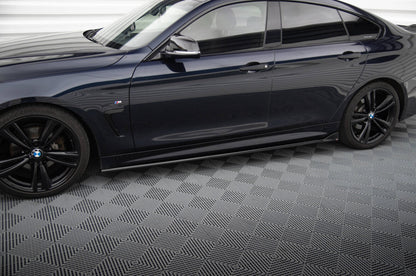 Seitenschweller Ansatz (Paar) V.3 passend für BMW 4er Coupe / Gran Coupe / Cabrio M-Paket F32 / F36 / F33 schwarz Hochglanz