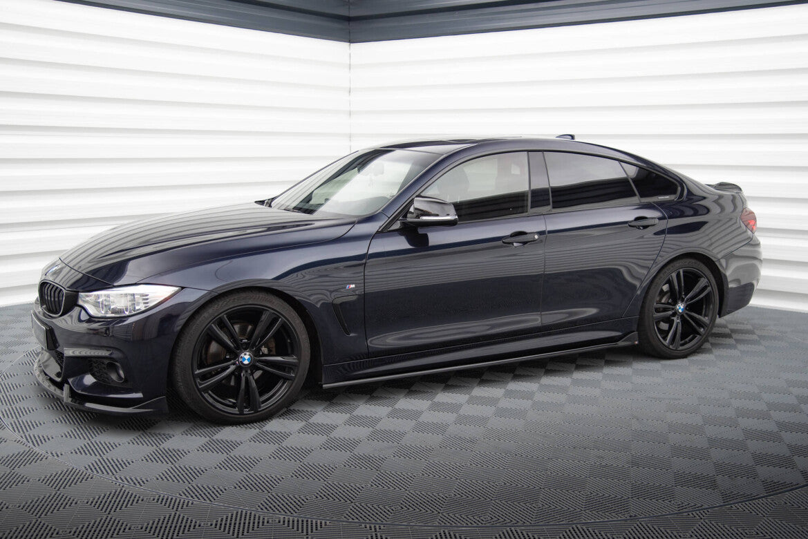 Seitenschweller Ansatz (Paar) V.3 passend für BMW 4er Coupe / Gran Coupe / Cabrio M-Paket F32 / F36 / F33 schwarz Hochglanz