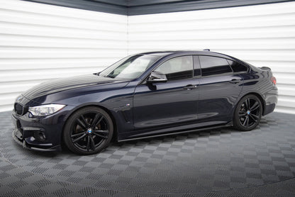 Seitenschweller Ansatz (Paar) V.3 passend für BMW 4er Coupe / Gran Coupe / Cabrio M-Paket F32 / F36 / F33 schwarz Hochglanz