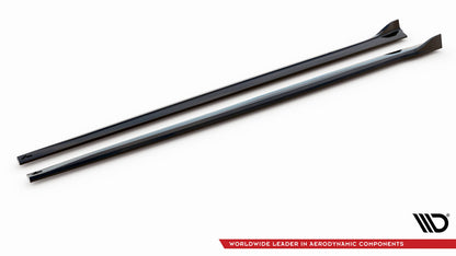 Seitenschweller Ansatz (Paar) V.3 passend für BMW 4er Coupe / Gran Coupe / Cabrio M-Paket F32 / F36 / F33 schwarz Hochglanz