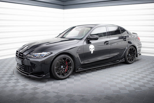 Seitenschweller Ansatz (Paar) V.3 passend für BMW M3 Limousine / Touring G80 / G81 schwarz Hochglanz