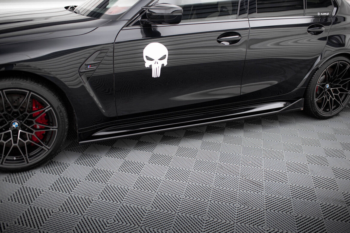 Seitenschweller Ansatz (Paar) V.3 passend für BMW M3 Limousine / Touring G80 / G81 schwarz Hochglanz