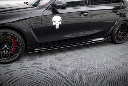 Seitenschweller Ansatz (Paar) V.3 passend für BMW M3 Limousine / Touring G80 / G81 schwarz Hochglanz
