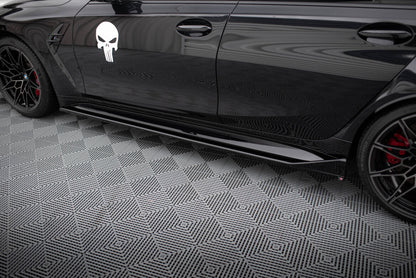 Seitenschweller Ansatz (Paar) V.3 passend für BMW M3 Limousine / Touring G80 / G81 schwarz Hochglanz