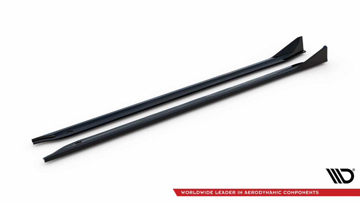 Seitenschweller Ansatz (Paar) V.3 passend für BMW M3 Limousine / Touring G80 / G81 schwarz Hochglanz