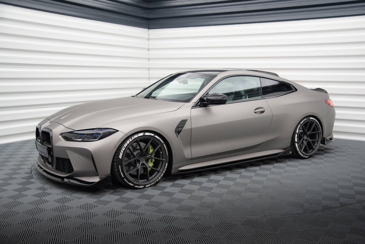 Seitenschweller Ansatz (Paar) V.3 passend für BMW M4 G82 / G82 FL schwarz Hochglanz