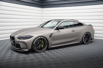 Seitenschweller Ansatz (Paar) V.3 passend für BMW M4 G82 / G82 FL schwarz Hochglanz