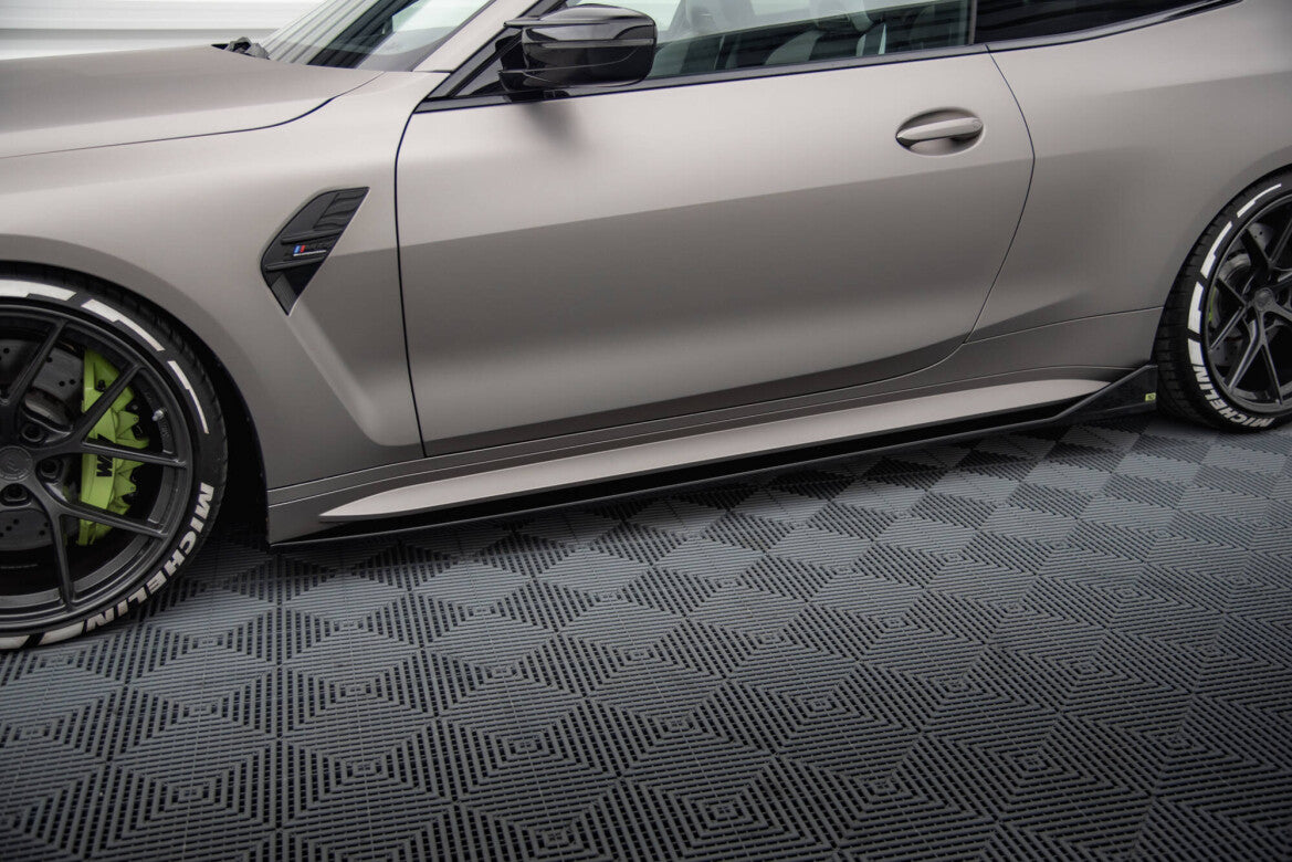 Seitenschweller Ansatz (Paar) V.3 passend für BMW M4 G82 / G82 FL schwarz Hochglanz