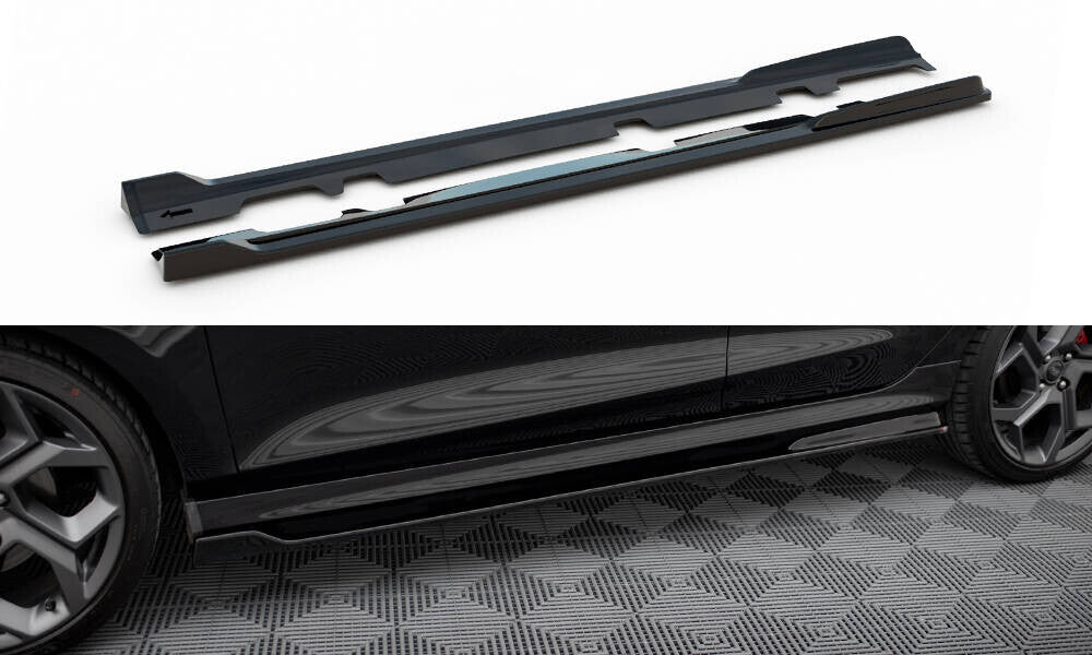 Seitenschweller Ansatz (Paar) V.3 passend für Ford Fiesta Mk8 ST / ST-Line schwarz Hochglanz