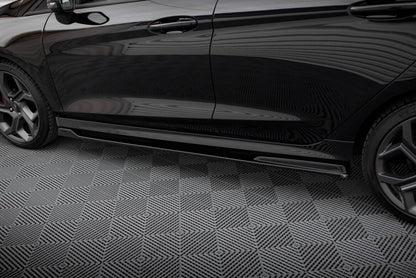 Seitenschweller Ansatz (Paar) V.3 passend für Ford Fiesta Mk8 ST / ST-Line schwarz Hochglanz
