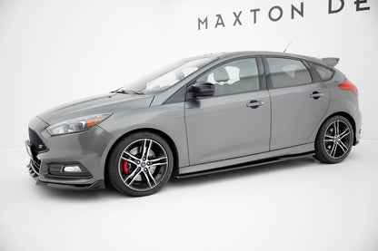 Seitenschweller Ansatz (Paar) V.3 passend für Ford Focus ST Mk3 schwarz Hochglanz