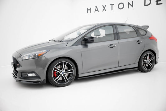 Seitenschweller Ansatz (Paar) V.3 passend für Ford Focus ST Mk3 schwarz Hochglanz