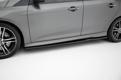 Seitenschweller Ansatz (Paar) V.3 passend für Ford Focus ST Mk3 schwarz Hochglanz