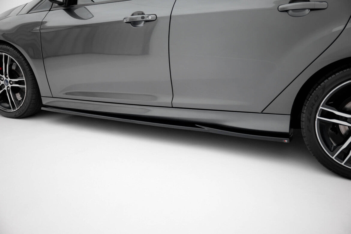 Seitenschweller Ansatz (Paar) V.3 passend für Ford Focus ST Mk3 schwarz Hochglanz